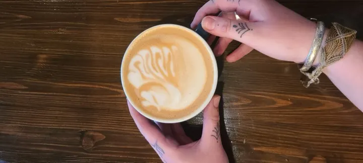 Latte art coffee